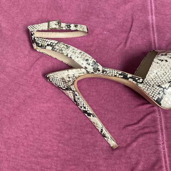 Aldo Neuling Heels, Leather Strappy Sandals, Snakeskin. Size 10 Platform - Picture 4 of 9